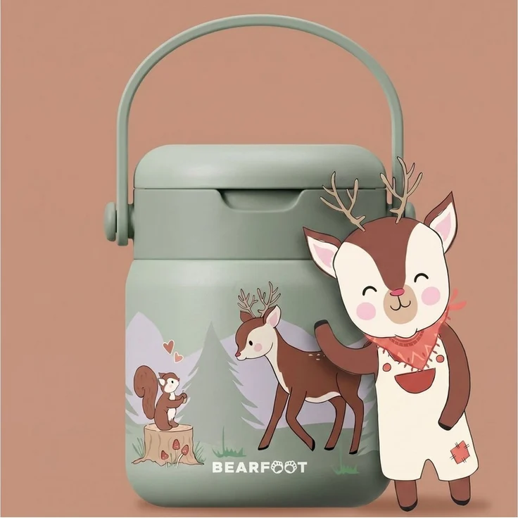 BEARFOOT Trinkflasche Thermobehälter Kinder Edelstahl - Reh Sabei, Thermobehälter, auslaufsicher, Edelstahl, Food jar, BPA-frei – Bild 3