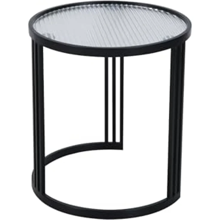 SVITA Beistelltisch LADAR (2er Set), Couchtisch Kaffeetisch Satztisch Rund Pulverbeschichtet, Schwarz – Bild 5