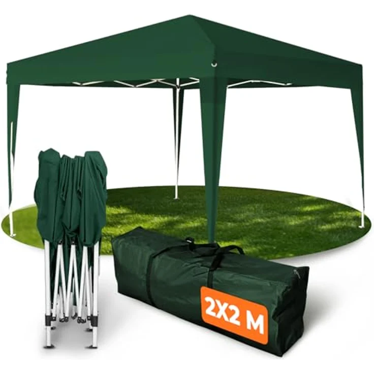 Kronenburg Faltpavillon wasserdicht Dachmaß 2x2 m UV Schutz 50+ Pavillon in Grün – Bild 2