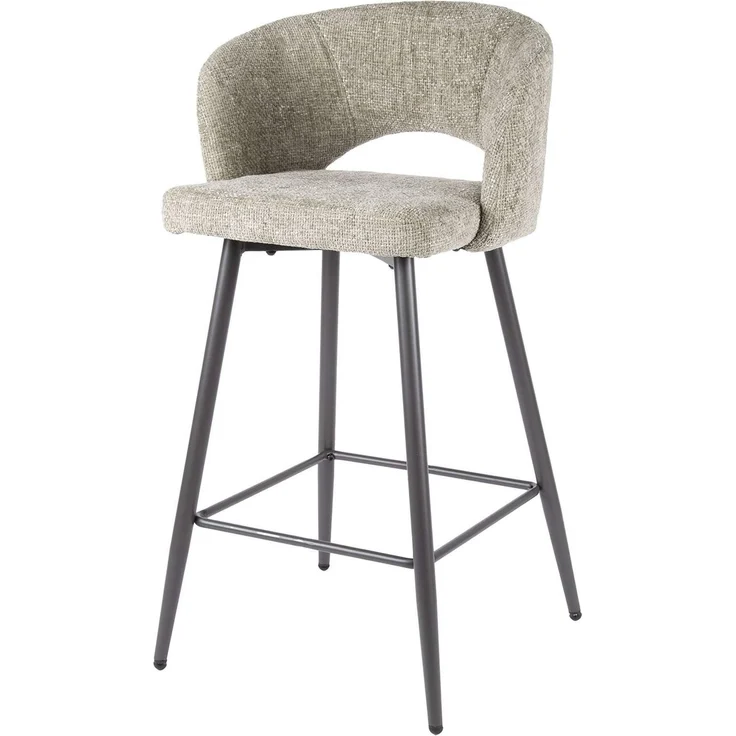 Barhocker 2er-Set Boulse, Webstoff mit Armlehne, modern, Sand, gepolstert und bequem – Bild 1