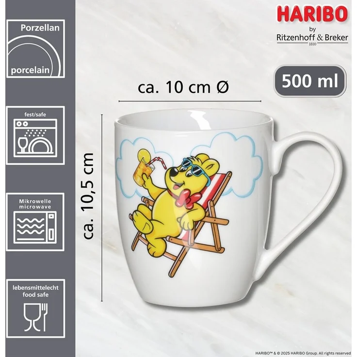 Ritzenhoff & Breker Becher HARIBO Clouds, Relax, 500 ml, 1-tlg, Porzellan, spülmaschinenfest – Bild 2