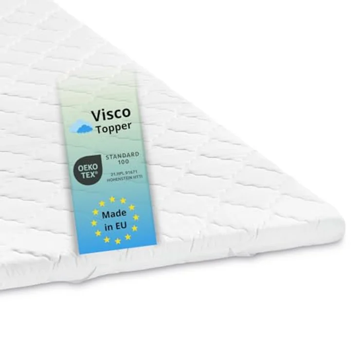 sleepling ergonomischer Viscoschaum Topper, 80 x 200 cm, für alle Matratzen, weiß, allergikergeeignet, 6 cm Höhe – Bild 1