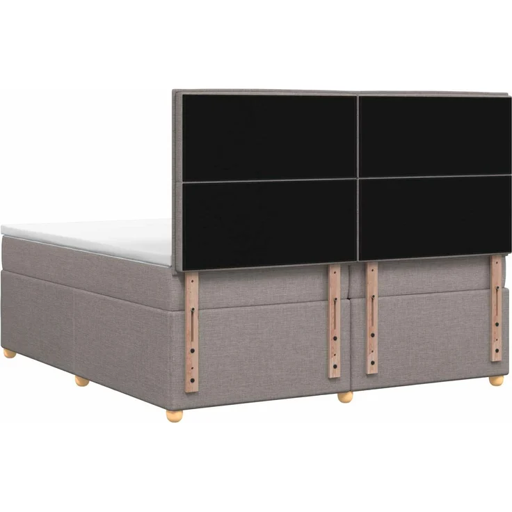 vidaXL Boxspringbett mit Matratze Taupe 200 x 200 cm Stoff 3455438 – Bild 9