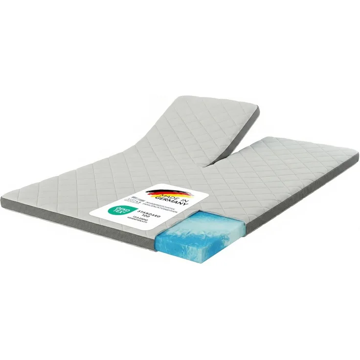 Geltopper 160x200x8cm Glatt Karo-Klima-Split Bezug 8cm