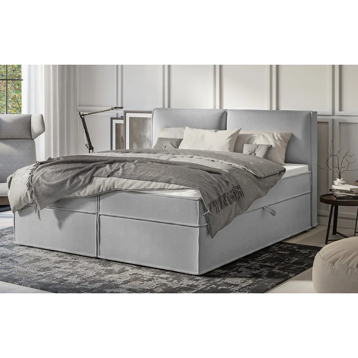 S-Style Möbel Boxspringbett Plaza mit Topper und Bettkästen aus Luxusmicrofaser, mit Topper und Bettkasten / zwei Bettkästen (je nach Bettgröße) – Bild 5