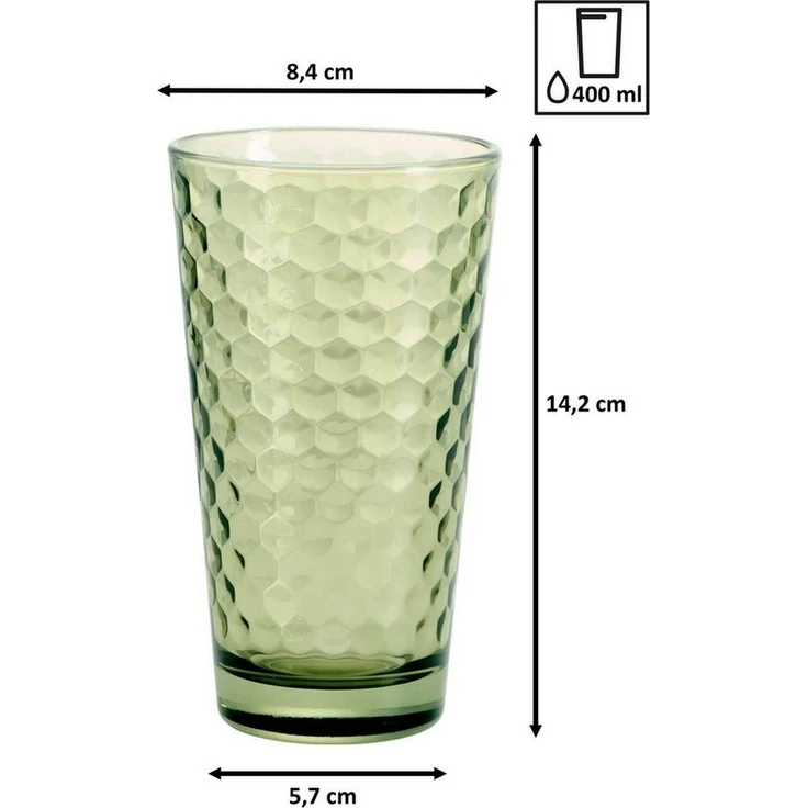 Ritzenhoff & Breker Favo Longdrinkglas 400 ml oliv 6er Set – Bild 2