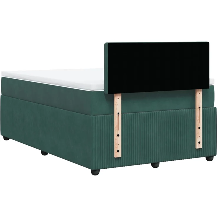 vidaXL Boxspringbett mit Matratze Dunkelgrün 120x200 cm Samt 3290025 – Bild 8