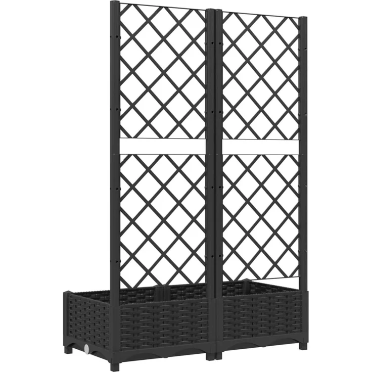 vidaXL Gartenpflanzgefäß mit Spalier Schwarz 80 x 40 x 121,5 cm PP 318270 – Bild 5