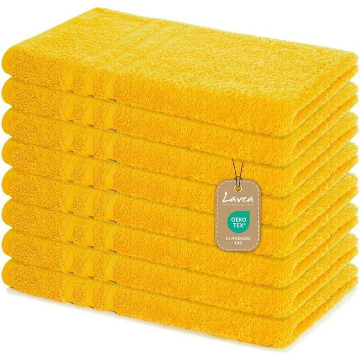 Lavea Handtuch Set Frottierserie Elena, 100% Baumwolle (Set, 8-St), 500 g/m² Frottier, uni & zweifarbig, weich & saugstark, pflegeleicht – Bild 5
