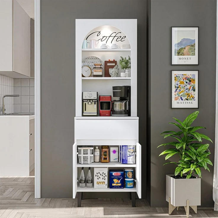 Roomart Küchenregal VENEDIK Küchenschrank 60 cm, Buffet, Schublade in 4 Farben, Buffet- & Mehrzweckschrank, LED Bogennische, Schublade, 4 Farben, 18 mm Platten – Bild 4