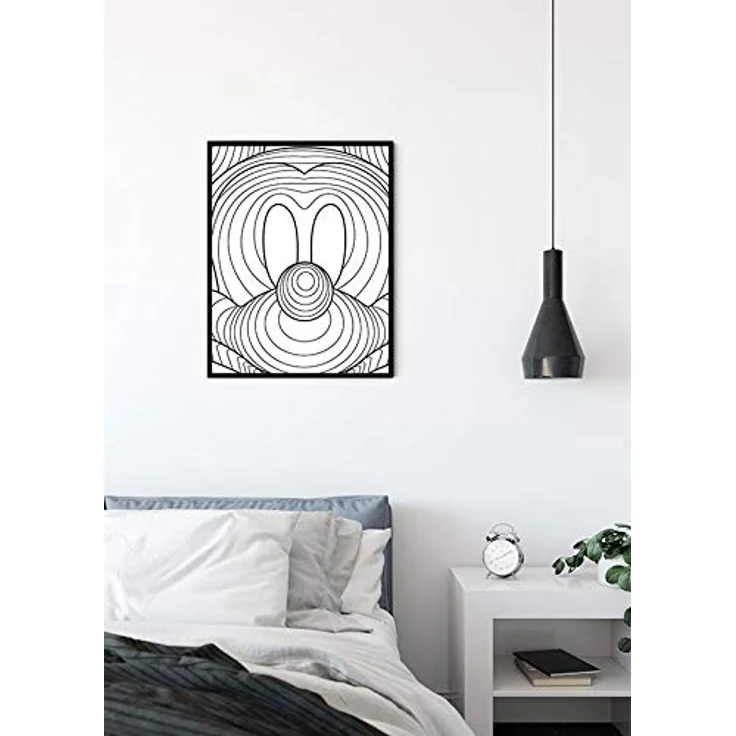 Komar Disney Wandbild Mickey Mouse Lines, Kunstdruck für Kinderzimmer, 50x70cm ohne Rahmen, hochwertiger Druck auf fotopapier, Made in Germany – Bild 3