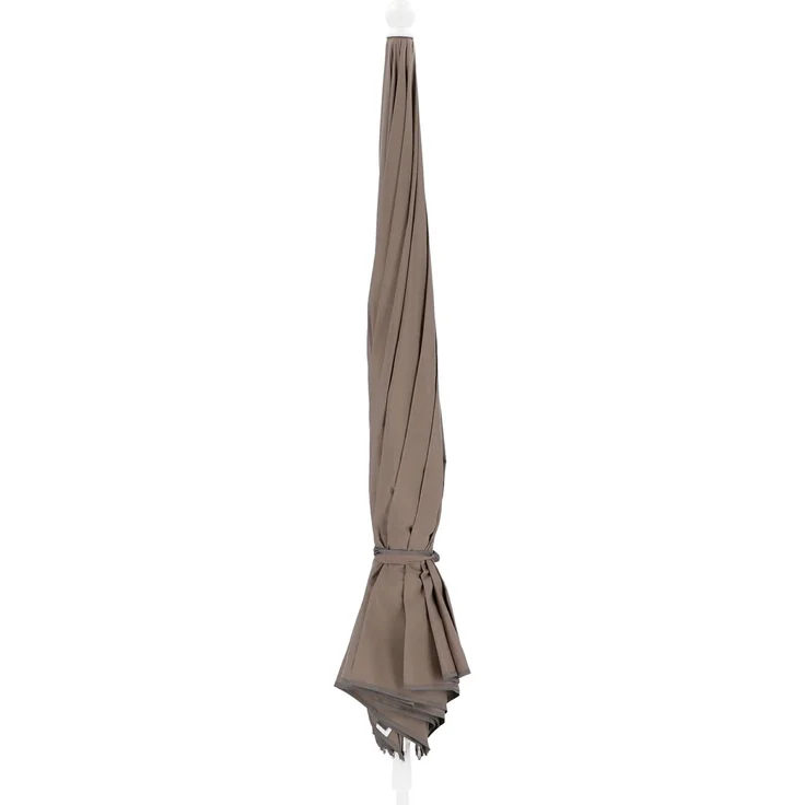 Sonnenschirm Salina Polyacryl, modern mit Knickelement, taupe, für Outdoor, Gestell weiß – Bild 1