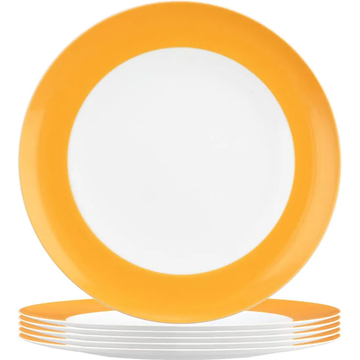 Seltmann Weiden Liberty Pure Colors Speiseteller, orange, rund, 27 cm, 6er Set, spülmaschinenfest, mikrowellenfest, ofenfest