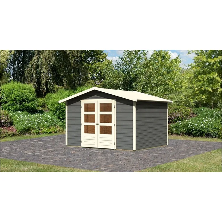 Karibu Gartenhaus 19mm Amberg 5 Terragrau