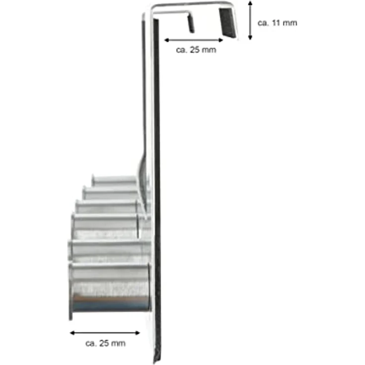 Türgarderobe mit 6 Haken edelstahl silber – Bild 3