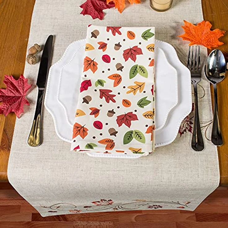 DII Tischdekorationskollektion Herbst Innendekoration, Thanksgiving, Polyester, Herbstweizen, Table Runner, 14x108 – Bild 3