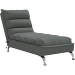 vidaXL Massage-Chaiselongue mit Kissen Dunkelgrau Stoff 379476