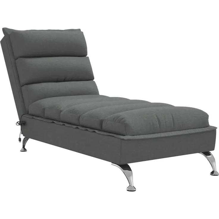 vidaXL Massage-Chaiselongue mit Kissen Dunkelgrau Stoff 379476