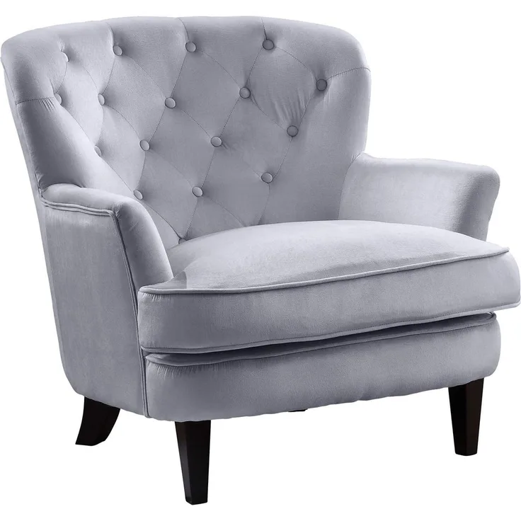 Atlantic Home Collection Leo, Silbergrau, Sessel, mit Taschenfederkern