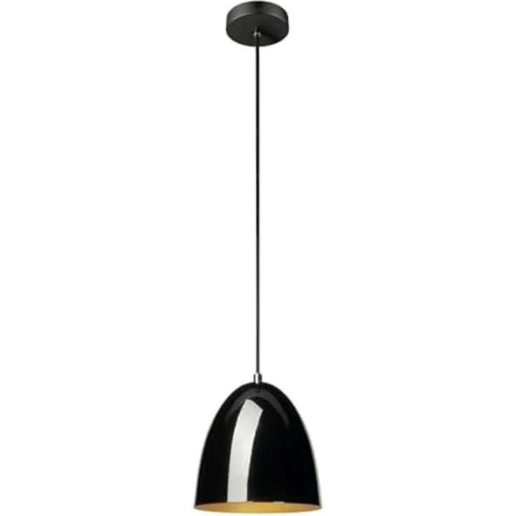 SLV PARA CONE 20, Pendelleuchte, Pendellänge 250cm, E27, 1x max. 60W, schwarz / gold - Pendelleuchten