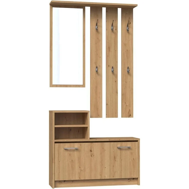 TOPESHOP GARDEROBEN-SET TRAUMGARDEROBE Laminierte Spanplatte 16mm HANDWERKLICHE EICHE (H 180 x T 24 x B 85 cm) – Bild 1