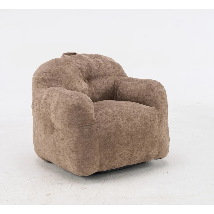 DESVIAE Sitzsack Khaki aus Kunstfell – 49x45x33 cm – Armlehnen – Bild 7