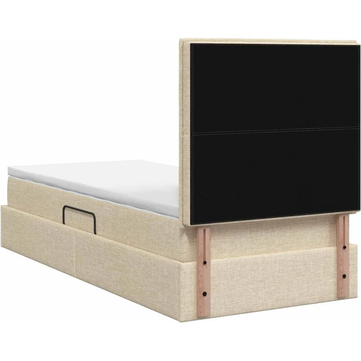 vidaXL LED-Speicherbett mit Matratze Creme 90 x 200 cm Stoff 3459859 – Bild 10