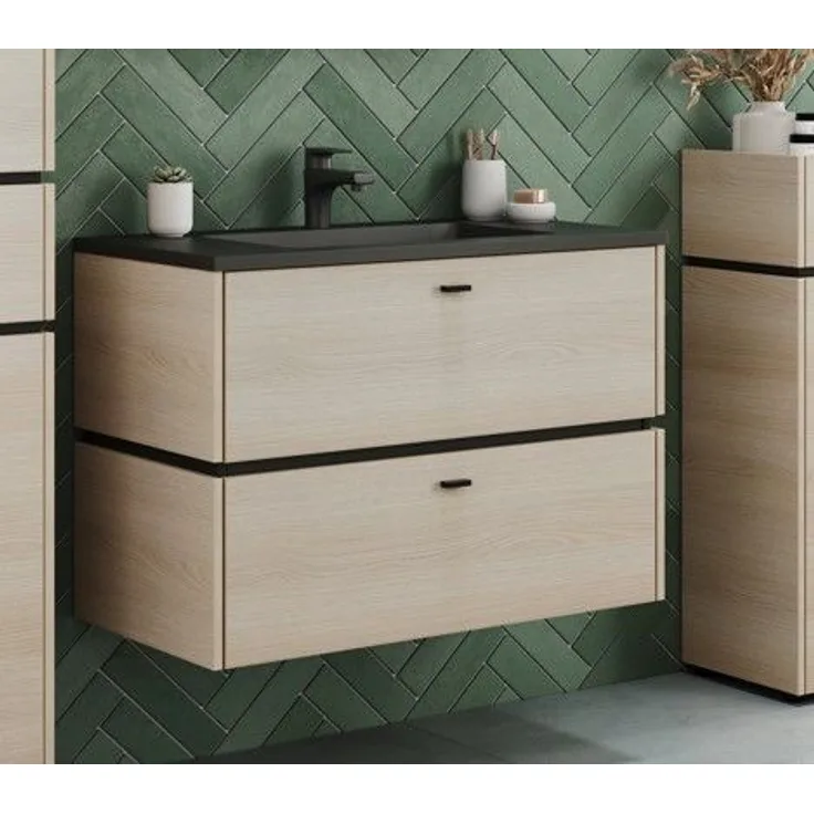 Waschbeckenunterschrank HARPER GIFU BHT 80x59x34 cm braun Waschtischunterschrank Badunterschrank