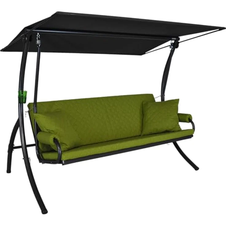 Angerer Freizeitmöbel Hollywoodschaukel 'Elegance Joy', 3-Sitzer, hellgrün, wetterfestes Sonnendach, abziehbare und waschbare Bezüge, mit Bettfunktion, Made in Germany – Bild 1
