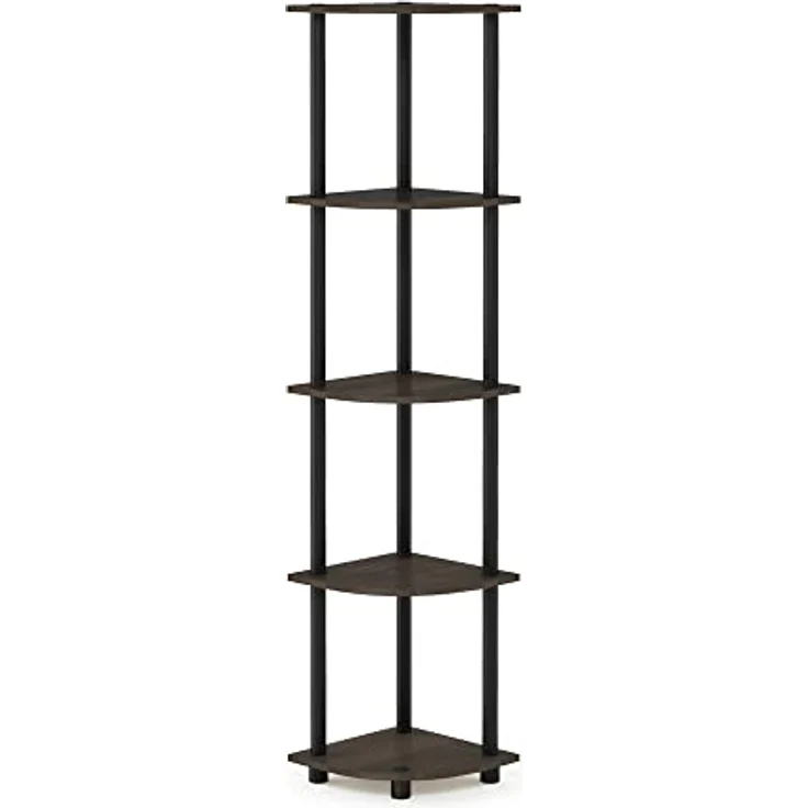 Furinno 5-Tier-Ecke Mehrzweck-Display Regale, Braun – Bild 11