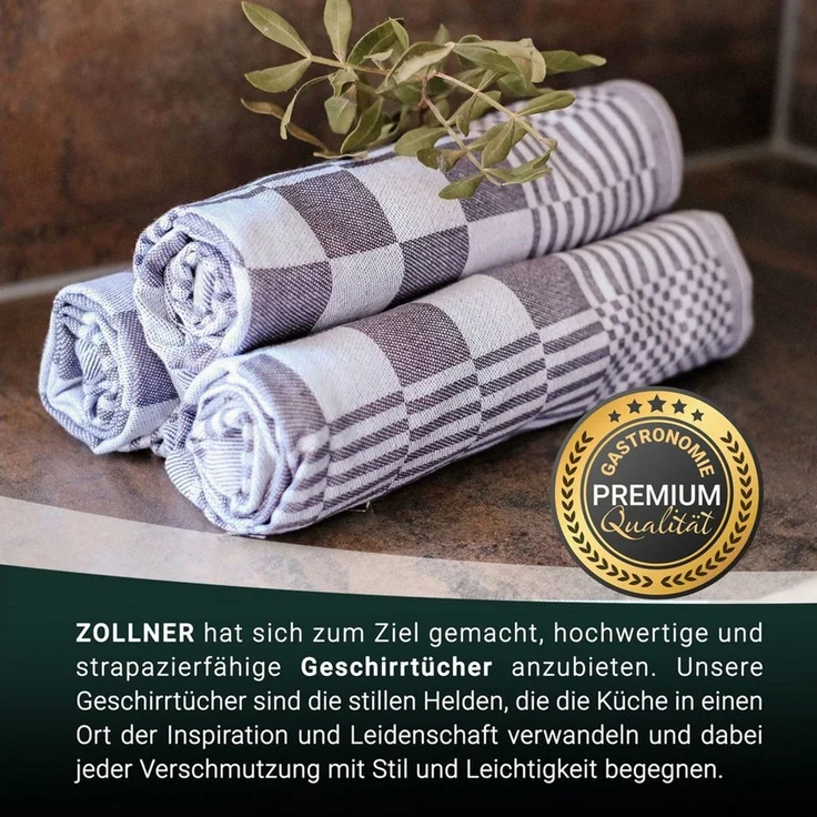 ZOLLNER Geschirrtuch, (Spar-Set, 6-tlg), 65 x 65 cm, 100% Baumwolle, vom Hotelwäschespezialisten – Bild 3