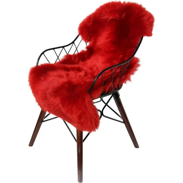 Lammfell Merino Rot Größe: 110-120 – Bild 6