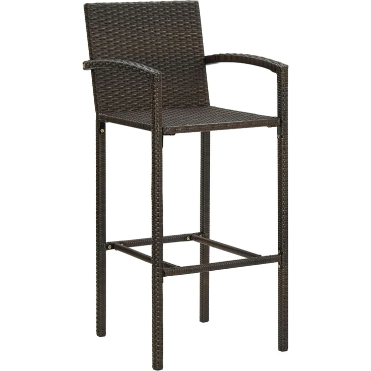 vidaXL Barhocker 2 Stk. Braun Poly Rattan 362580 – Bild 2
