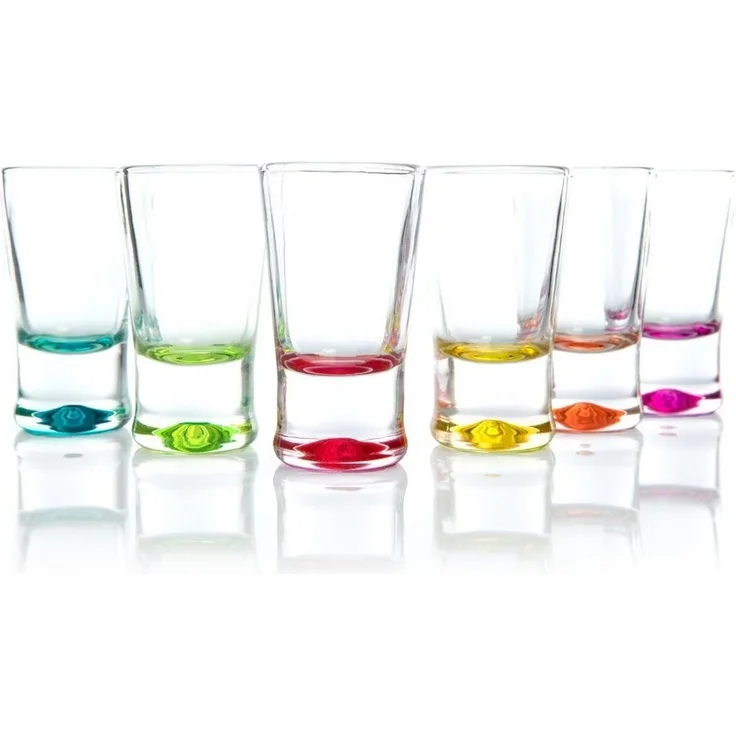 BigDean 12x Schnapsgläser 2cl – Shotgläser aus Glas farbige Shot Gläser für Schnäpse wie z.B. Tequila, Wodka, Ouzo, Sambuca, Likör - Stamperl, Pinnchen …
