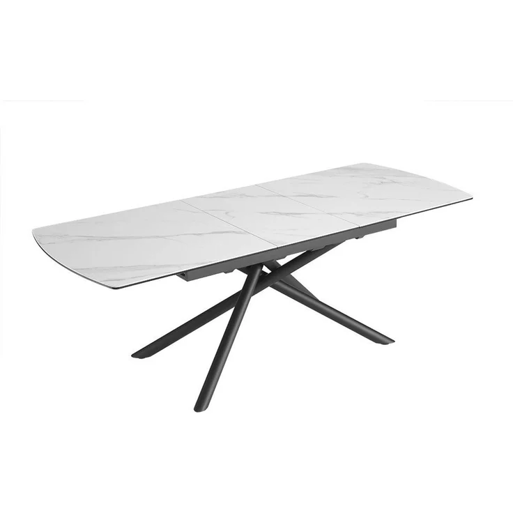 riess-ambiente Esstisch MIKADO 180-230cm weiß grau (Einzelartikel, 1-St), Marmor-Design · verlängerbar · 10 Personen · Sterngestell · Metall – Bild 3