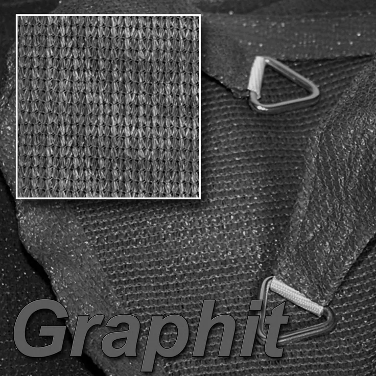 hanSe Sonnensegel Schattensegel Schattenspender UV-Schutz Quadrat 4x4m Graphit – Bild 2