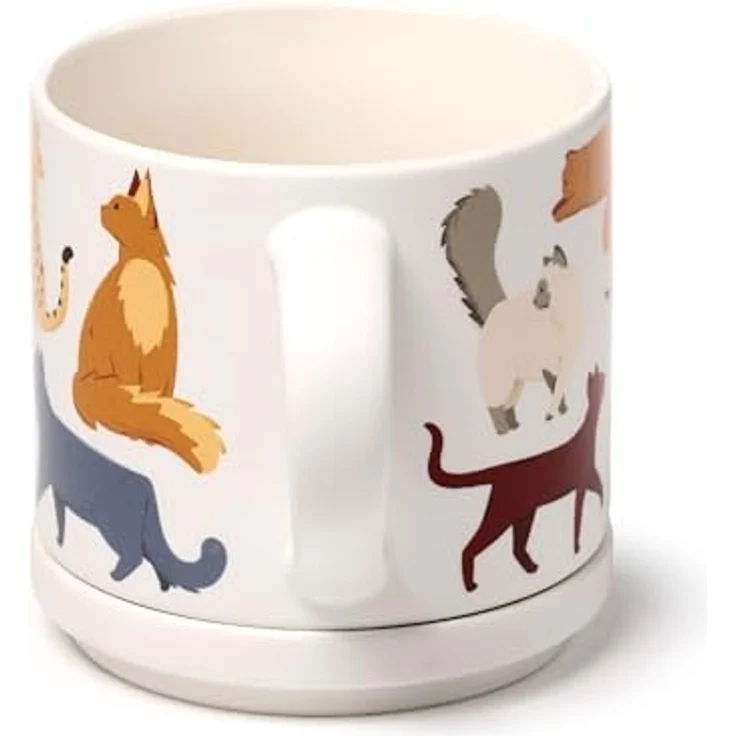 Puckator Tasse Feline Fine Katzen Kaffeebecher & Untersetzer Set – Bild 3