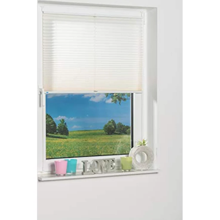 K-home Klemmfix-Plissee Palma 95x210 cm (B x L) Creme Lichtschutz +++ Moderne Crushed Optik +++ – Bild 4