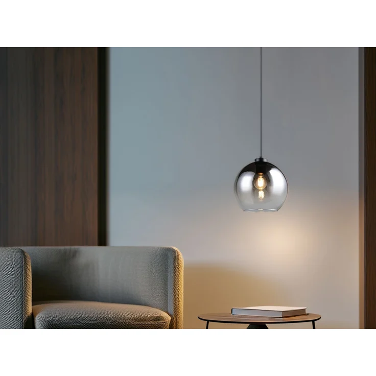 Pendelleuchte LIORA höhenverstellbar 1-flammig mit Rauchglas Kugel, Ø 25cm – Bild 5