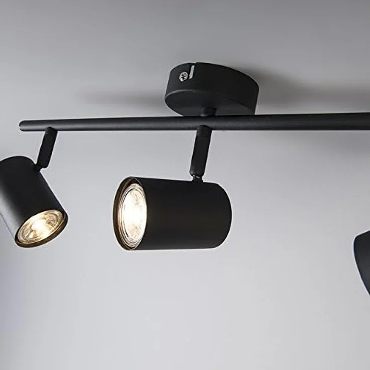 Qazqa LED Aufbaustrahler Jeana, ohne Leuchtmittel, GU10, Schwarz, Modern, Stahl, 3-flammig – Bild 6