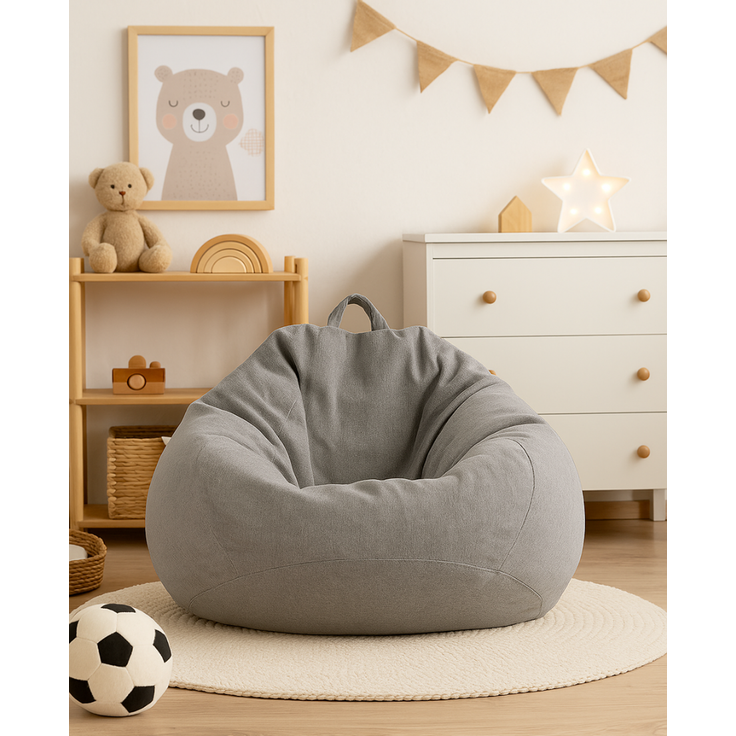 AD.CON Sitzsack mit Füllung, Dunkelgrau, 70 x 80 x 50 120L, Styropor-Regranulat – Bild 4