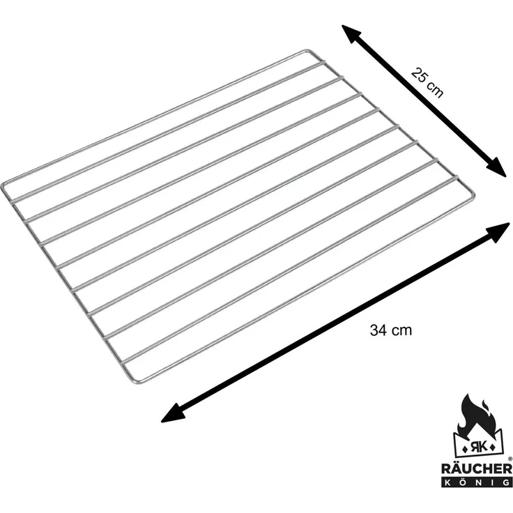 Räucher König Metall RK Räucher König Grillrost verchromt, 340 x 250 mm Silber 34 x 25 cm – Bild 2