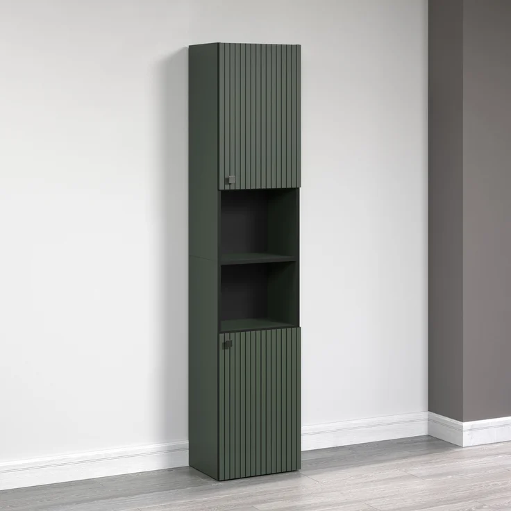 Badezimmer Hochschrank Bliss in grün 40 x 186 cm – Bild 3