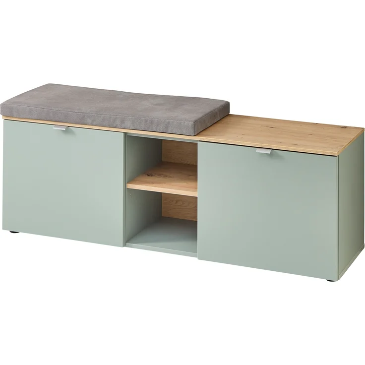 Garderoben-Set >Bari< in Schilfgrün matt, MDF, Spannplatte - 206x202x38 (BxHxT) – Bild 8