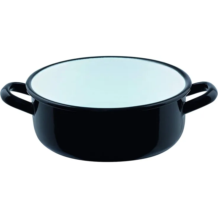 Riess Kasserolle Classic Schwarz Emaille 16 cm 1 l