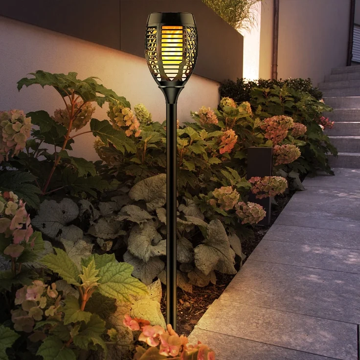 LED Solarleuchte, Fackel, Akku, IP44, schwarz, H 72,5cm – Bild 2