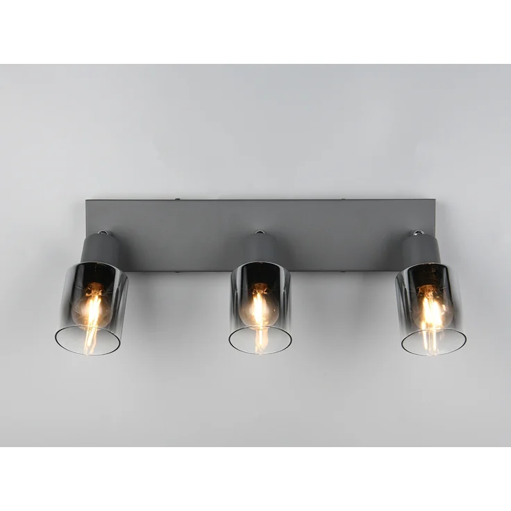 3-flammiger Deckenstrahler CADIZ mit Chrom Glasschirmen, Breite 42cm – Bild 4