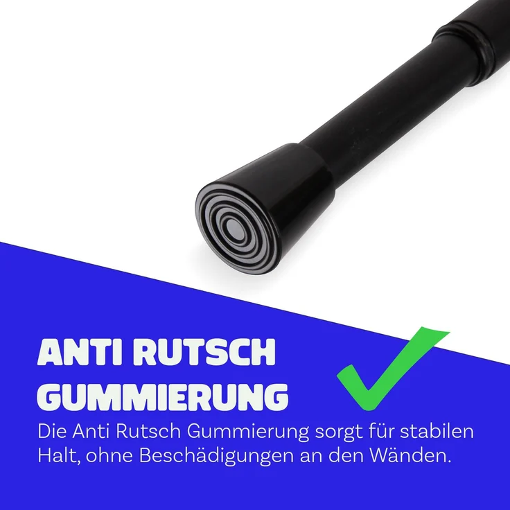 Verstellbare Vorhangstange - Spannstange zum Klemmen Schwarz Ø10/13 mm 80-125 cm – Bild 5