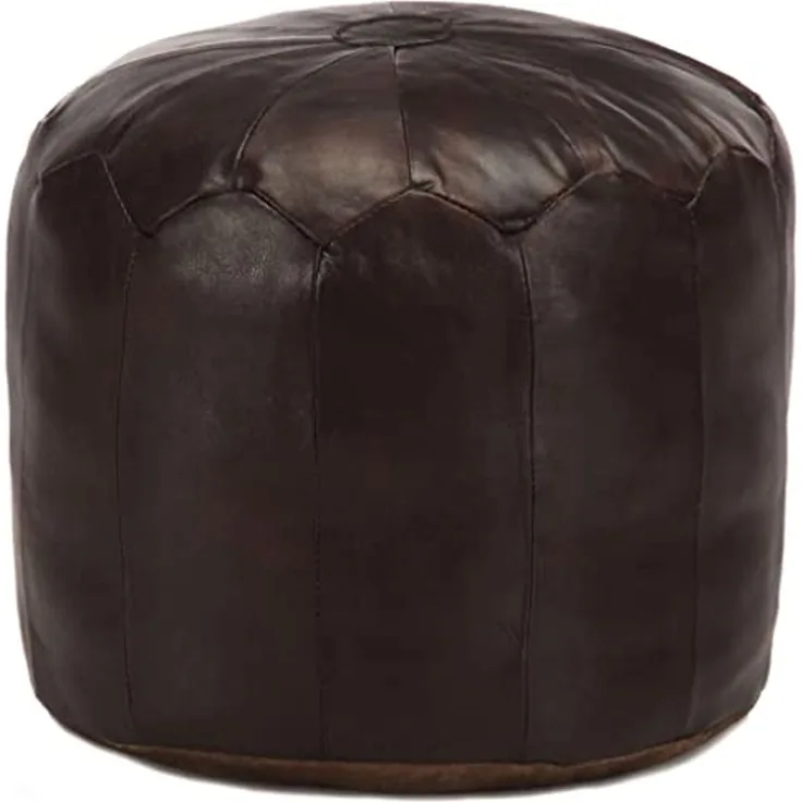 vidaXL Pouf Dunkelbraun 40 x 35 cm Echtes Ziegenleder 248130