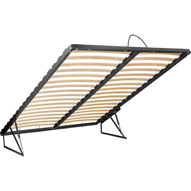 Vente-unique - DARTAGNO Bett Holz, Platte Beige - B 210 cm x H 105,5 cm x L 243,6 cm – Bild 8